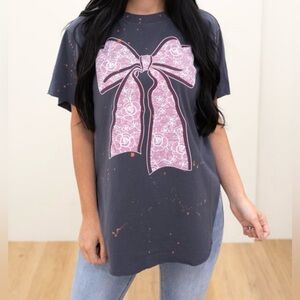 Lace Bow Graphic Top